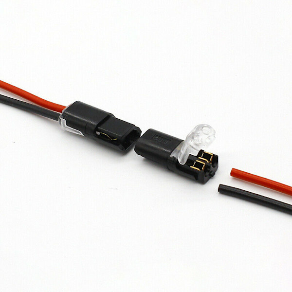10st 12V Kabelkontakt utan Lödning Press Terminal Anslutningsklämma Block E Elektrisk Kontakt Snabbkoppling 21.7*9.5*6mm 30PCS