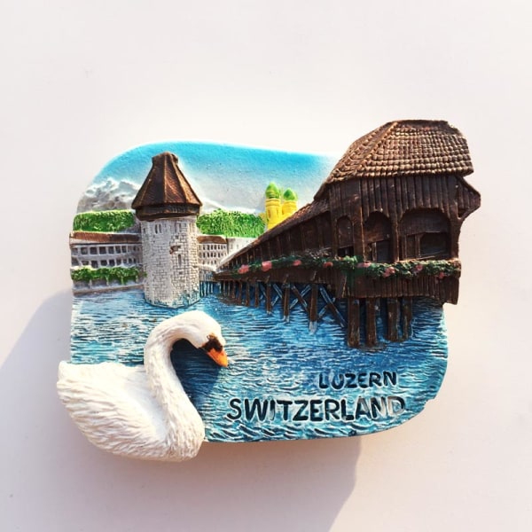 Schweiz Kylskåpsmagneter Souvenir Schweiziska Lucerne Jungfrau Chapel Bridge Gökur Turism Magnetiska Kylsklistermärken Cuckoo Clock 2