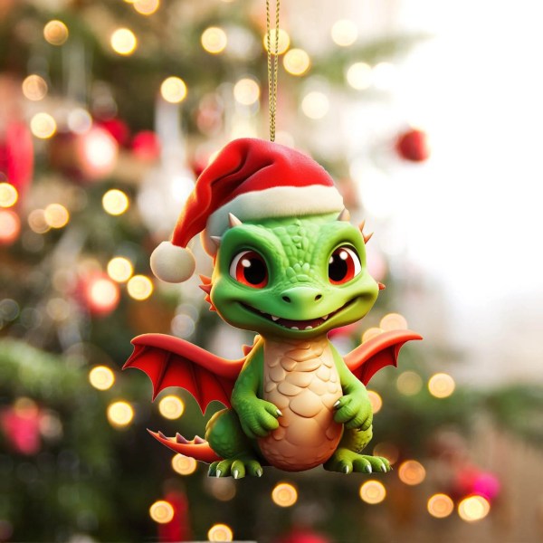 Jul Akryl Drake Baby Ägg Ornament Jul Hängande Julgransprydnad Juldekorationer 2024 A One Size