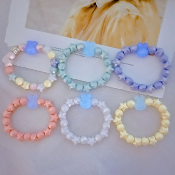 Xiaohongshu Samme Stil Studenter Armbånd Lysende Kaninarmbånd Søte Tegneserie Tilbehør Color luminous rabbit/boxed