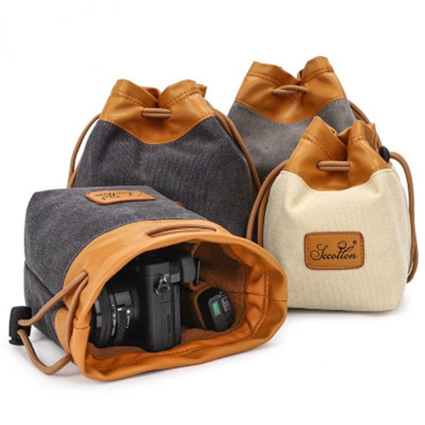 Linsskyddsfotograferingsväska innerficka vattentät mikro enkel kamera förvaringsväska kameraryggsäck förinstax mini 11 Small khaki 1