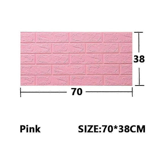 1/5/10 ST 70*38cm Skum 3D Stereo Självhäftande Tapet Anti-kollision Flexibel Förpackning Dekorativ Vattentät Väggpapper rosa 1st 70*38cm pink 1pcs 70*38cm
