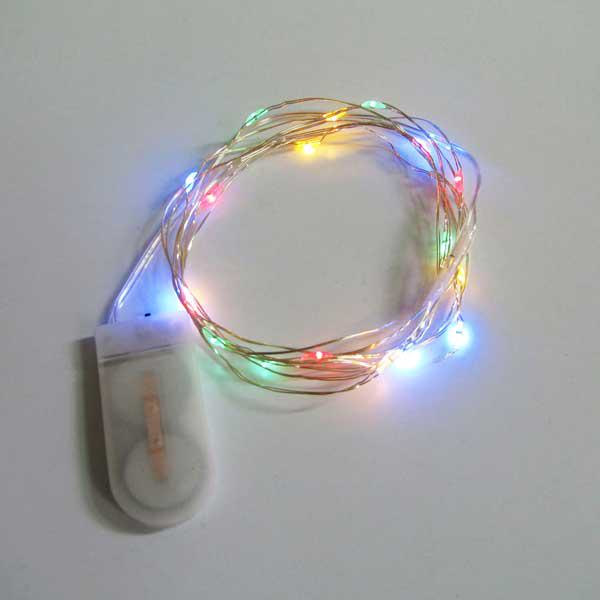 LED Batteridriven Ljusslinga Fairy Light Juldekoration Bröllop Högtid Färglampor Stjärna Cool white 1M(20 LED)