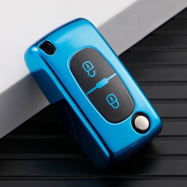 Nytt TPU Bilnyckel Fodral Skydd För Peugeot 107 206 207 307 308 406 För Citroen Xsara Picasso C2 C3 C4 C5 C6 C8 Skyddsväska 2 Buttons Red