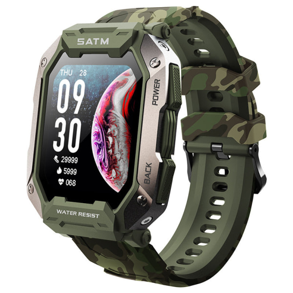 1,71-tums watch C20 Smart Watch Tresäker utomhus stegräkning Bluetooth Calling Watch Camouflage green