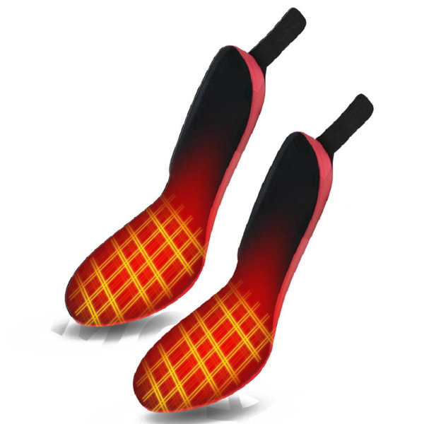 USB uppvärmda skoinlägg Elektrisk fotvärmande dyna Fötter Värmare sockmatta Vinter utomhussport Värmesulor unisex 41 to 46 Black