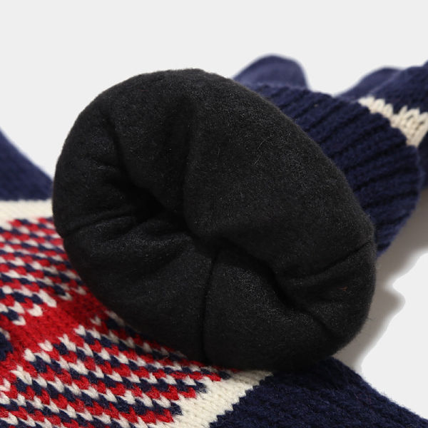 Flaggmössa Halsduk Handskar Tredelat Set Vinter Utomhus Varm Mössset National flag style three-piece set