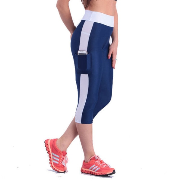 Yogabukser Elastisk Push Up Leggings Sport Trening Tights Gym Jenter Bukser Black Red XXL