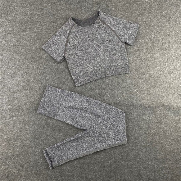 Yoga BH Crop top Sports BH Træningssæt Sømløst Polyester Gymnastiksæt 2pcsGreen L