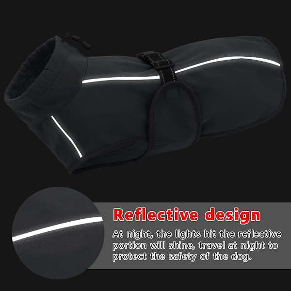 Vattentät utomhusjacka för hundar med reflex, husdjurskläder, hundkläder, väst, varma vinterkläder för stora hundar Labrador Light Grey 3XL