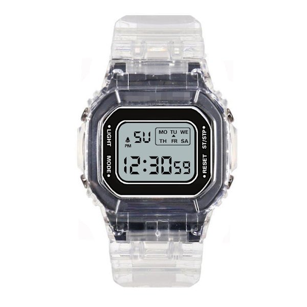 Roséguld Silver Klockor Män Kvinnor Elektronisk Digital Display Retro Stil Klocka Herr Relogio Masculin Reloj Hombre homme 01-Silver