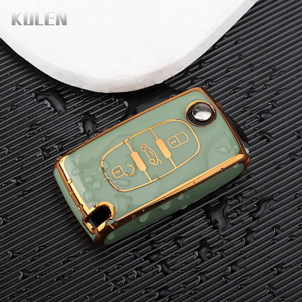 TPU Bil Fjernbetjening Nøgle Etui Cover Skal Til Peugeot 107 207 307 308 407 607 3008 5008 Til Citroen Xsara Picasso C5 C6 C8 Nøglefri 2 Button Gray