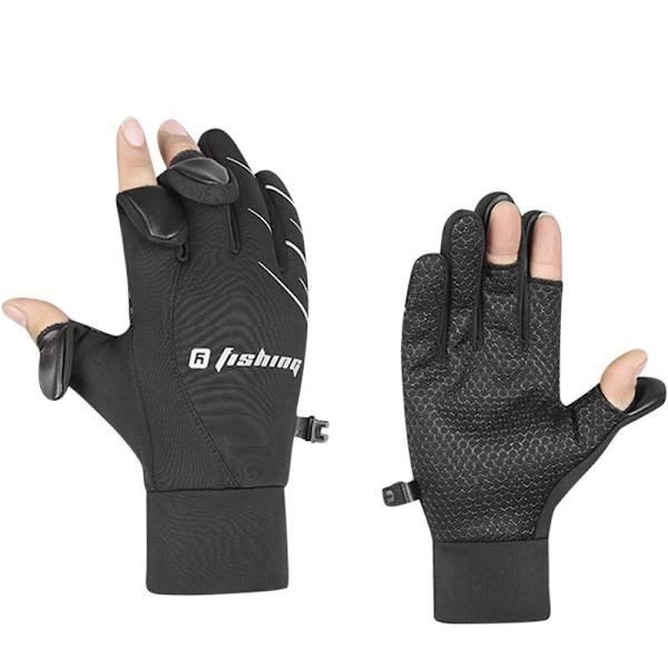 Nya Vinterhandskar Motorcykel Skidhandskar Klätterhandskar Utomhus Cykling Vattentäta Anti-halk Plysch Tjocka Varma Vantar Handskar För Män B-Black 19-23cm