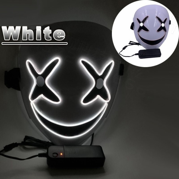 LED Halloween Mask Läskig Självlysande Mask Cosplay Party Kostym Pojkar Flickor Halloween Dekoration Ljusmask med 3 Ljuslägen Overseas Red
