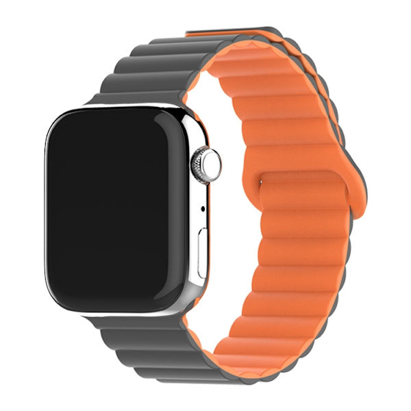 Kellon ranneke Apple Watch iWatchille S10-42mm 38/40/41mm harmaa oranssilla