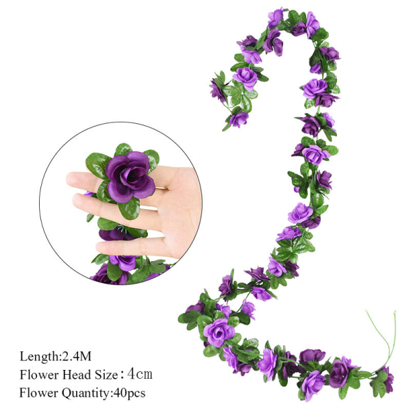 2,3 m Blomstergirlander Kunstig Blomstersnor med Blader Silke Sakura Kirsebærblomst Eføyranke For Hjem Hage Bryllupsbue Dekor B01 white fake vine