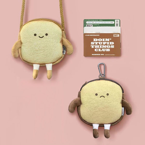 Tecknad Toast Handväska Söt Vardaglig Tote Bröd Myntväska Korthållare Kreativt Pennfodral Skolmaterial Plånbok Kawaii Gåva purse2