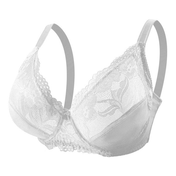 Stor Storlek U-formad Rygglös Sexig BH Spets Bekväm Andningsbar Underkläder Dam Beige 42/95F
