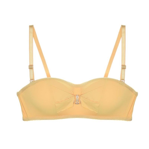 Seksikkäät langattomat rintaliivit naisille, pehmeät saumattomat rintaliivit, puolikuppi, push-up alusvaatteet, monikäyttöiset näkymättömät rintaliivit Yellow 36B
