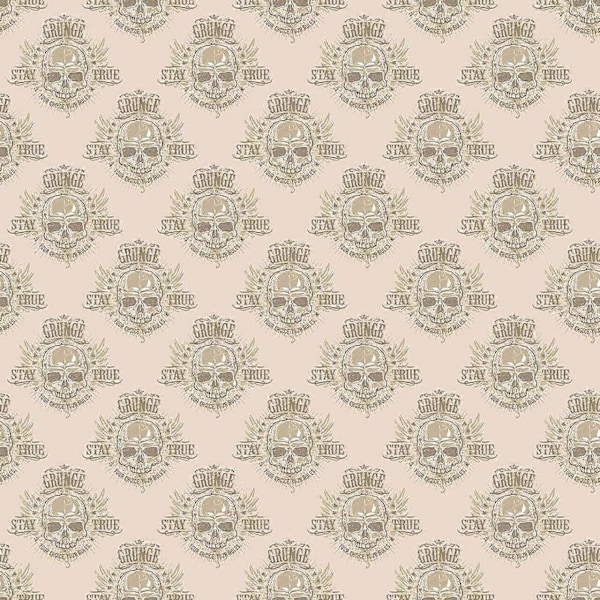 Galerie Grunge Beige Pääkallokuvioinen Tapetti