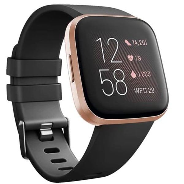 Armband för Fitbit Versa 2 Versa Band Mjuk TPU Ersättningsarmband för Fitbit Versa 2 Versa Lite Klockarmband Black Size L For Versa 1 2