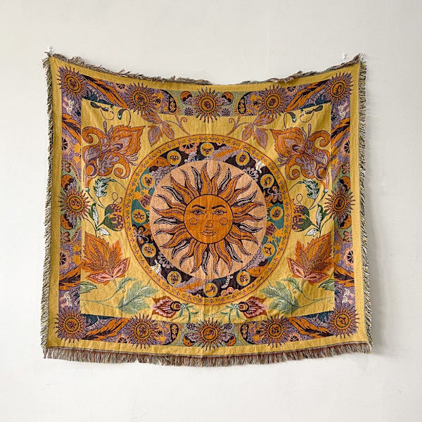 Sofffilt Tapestry Bohemisk Filt Fritidsfilt Överkast Filt Tofsfilt Soffhandduk Trådfilt Sofföverdrag Filt XT426-1 130x150