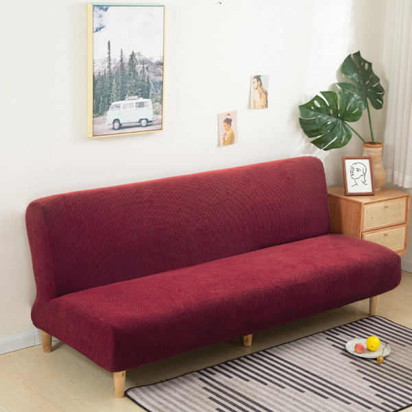 Överdrag Polar Fleece Tyg Ärmlös Bäddsoffa Skydd Enfärgad Utan Armstöd Stor Elastisk Fällbar Möbel Heminredning Bänköverdrag Cyan S 120-155cm