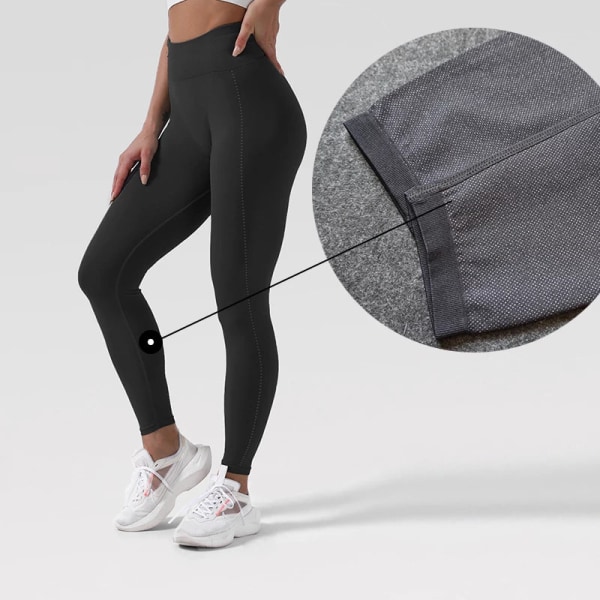 Yogabyxor Hög midja Push Up Stretch Workout Leggings för kvinnor Black M