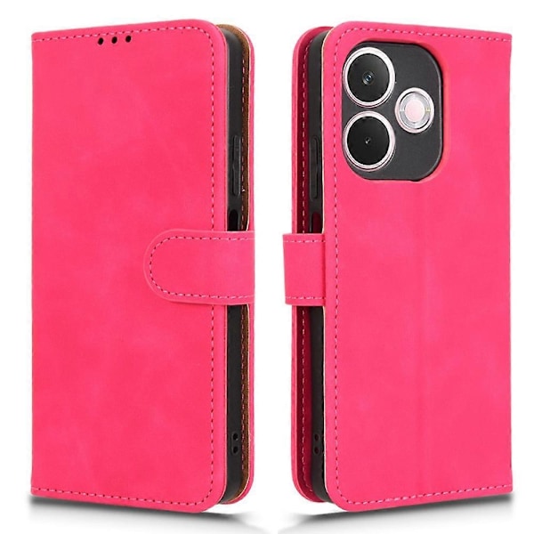 Oppo A5 Pro 5G nahkakotelo, ihon tuntu, pudotussuoja, lompakkokansi - Ruskea Rose