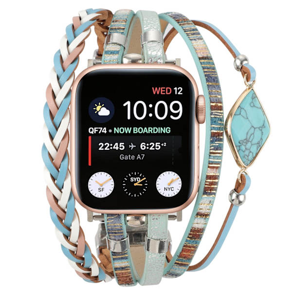 Klockarmband för Apple Watch iWatch S10 42MM Jadeit Ädelsten Kedja