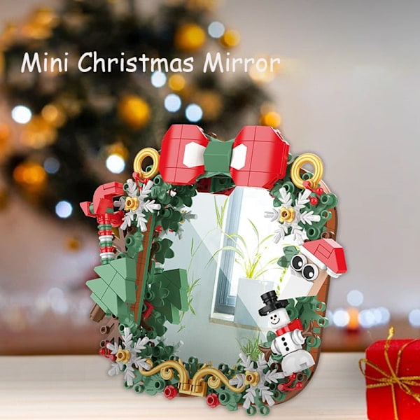 MOC Kreativ Julkul Skrivbordspegel Klossar Jultomte Pepparkakshus Set Byggkloss Dekoration Leksaker Barn Pojkar Gåvor JK5107 As photo