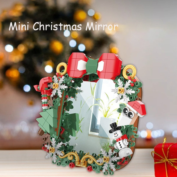 MOC Kreativ Julkul Skrivbordspegel Klossar Jultomte Pepparkakshus Set Byggkloss Dekoration Leksaker Barn Pojkar Gåvor JK5108 As photo