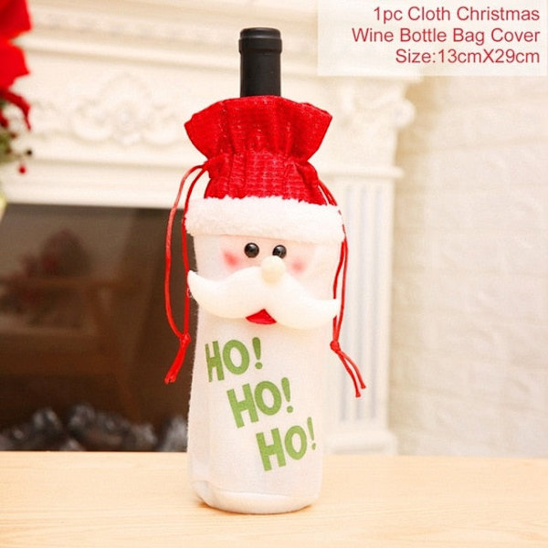 Joulupullonpäällinen Hyvää Joulua Koristeet Kotiin Natal Joulukoristeet Joululahjat wine cover 13