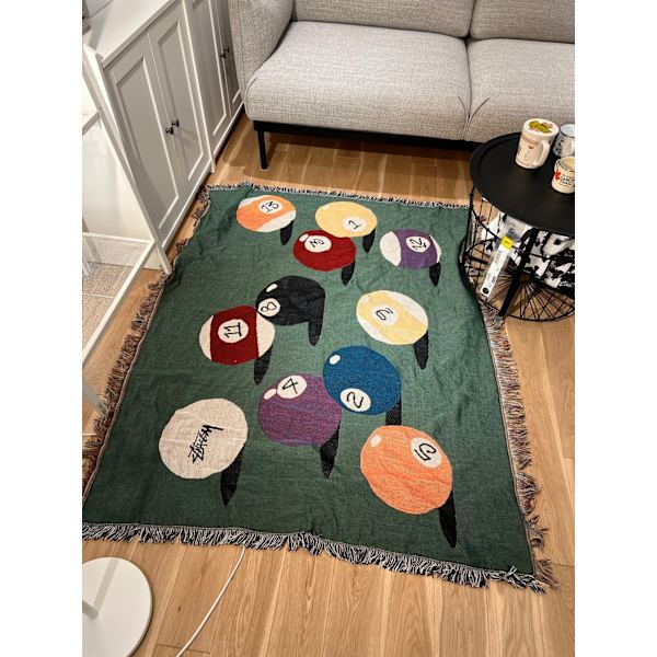 Billard Strikket Tæppe Picnic Måtte Tæpper Gobelin Sofapude Rejsekappe Soveværelse Dekorativt Udendørs Tæppe Høj kvalitet As-picture-1 130x160cm