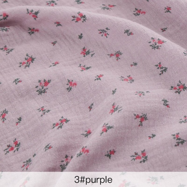 Pehmeät kukalliset pyjamat yöpaita puuvillaharso kangas ruusukuvioinen kreppipuuvilla pitkähihainen Ins-tyylinen kotiasukangas 20 50x135cm(0.5 meters)