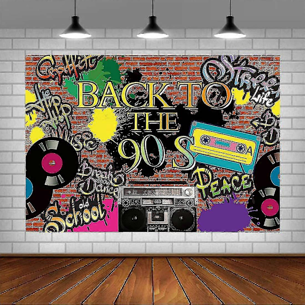 90-tals Temafest Bakgrunder - Hip Hop Graffiti Retro Väggdekor Banner