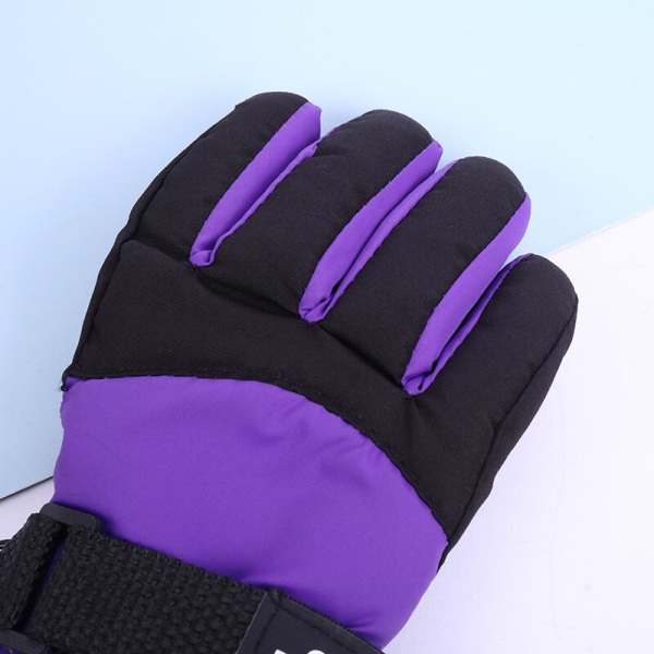 Nye vindtette varme skihansker for riding, vinter utendørs riding, barn snøskøyter, snowboard, barn vanntette pustende votter Purple
