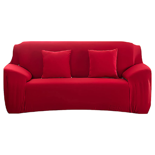 Överdrag Enfärgat Sofföverdrag för Vardagsrum Elastiskt Hörnsofföverdrag Stolsöverdrag 1/2/3/4 Sits claret 2-seater 145-185cm