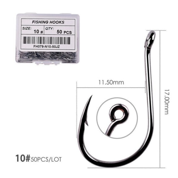 Fishhook 50 stk / 20 stk / Eske Sirkel Karp Øye Fiskekrok Størrelse 2-22# Ringøye Japan Fiskekroker Fiskekroker Enkel Jigg Fiskekrok Utstyr Size 3 - 50pc