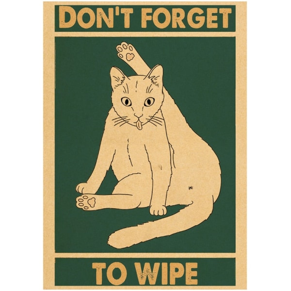 Söpö Sarjakuva Musta Kissa Voimapaperi Julisteet Seinätaide Maalaus Kodin Sisustus Kuvat Vintage Hauskat Lemmikit Seinätarrat 42X30cm 74754