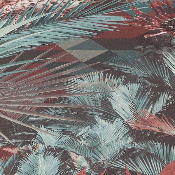 Botanisk Exotisk Djungel Geometrisk Tapet