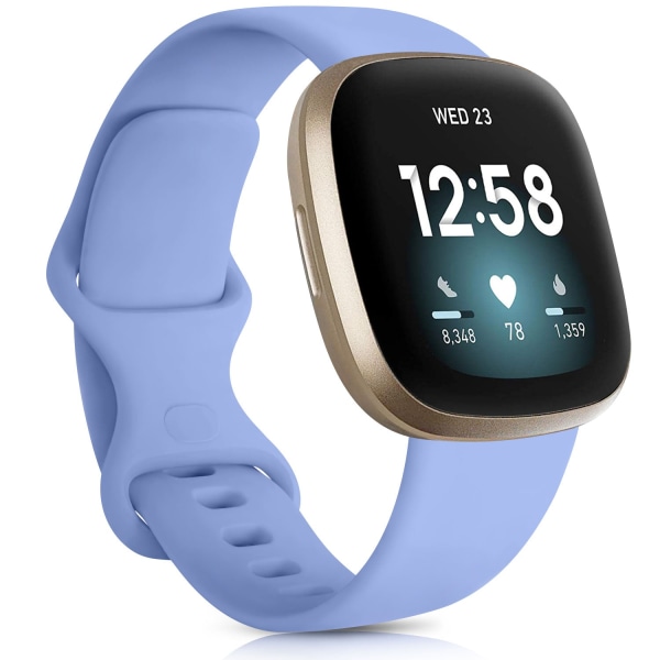 Kellon ranneke Fitbit Versa 3 -rannekkeelle Silikoninen ranneke Vaihto Fitbit Sense -rannekkeelle Correa-lisävarusteet Ruusukulta Hopea black size L for Versa3