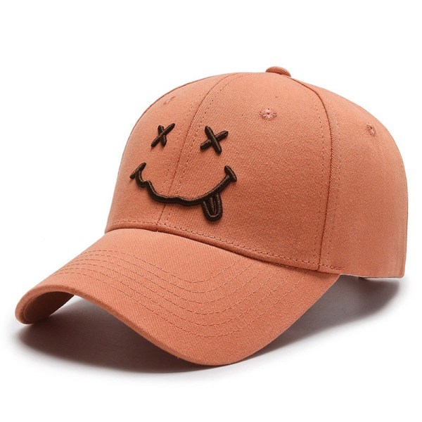 Baseballkepsar med broderat leende för damer Kpop Svart Bomull Justerbar Snapback Rolig Hip Hop Keps Höst Sol Pappa Hattar för Herr 06 Adjustable