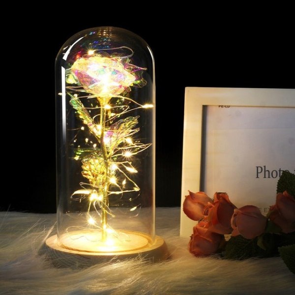 Drop shipping Galaxy Rose konstgjorda blommor Beauty and the Beast Rose Bröllopsinredning Kreativ Alla hjärtans dag Mors present white base Mult