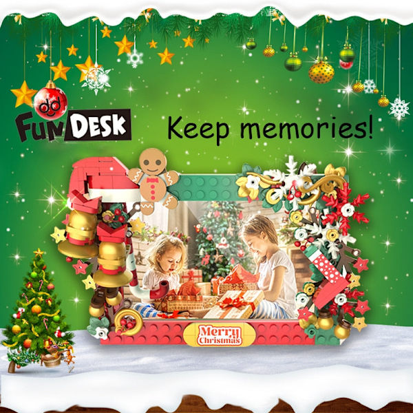 MOC Kreativ Julkul Skrivbordspegel Klossar Jultomte Pepparkakshus Set Byggkloss Dekoration Leksaker Barn Pojkar Gåvor JK5107 As photo