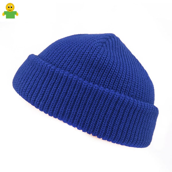 Koreansk Stil Höst Vinter Retro Kupol Varm Kort Ull Tåhätta Mössa Hatt Män och Kvinnor Mode Dream blue Average size