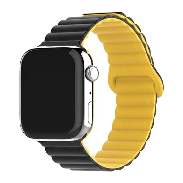 Kellon ranneke Apple Watch iWatch 42/44/45/49mmS10 46mm Musta keltaisella