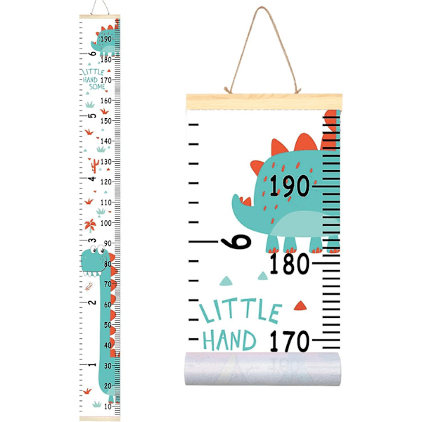 Høydemåler for Barn, Vegg Linjal Treramme Stoff Lerret Avtakbar Høyde Målediagram for Gutter Jenter Vekst Linjal Enhjørning Vegg Romdekorasjon 200cm*20cm