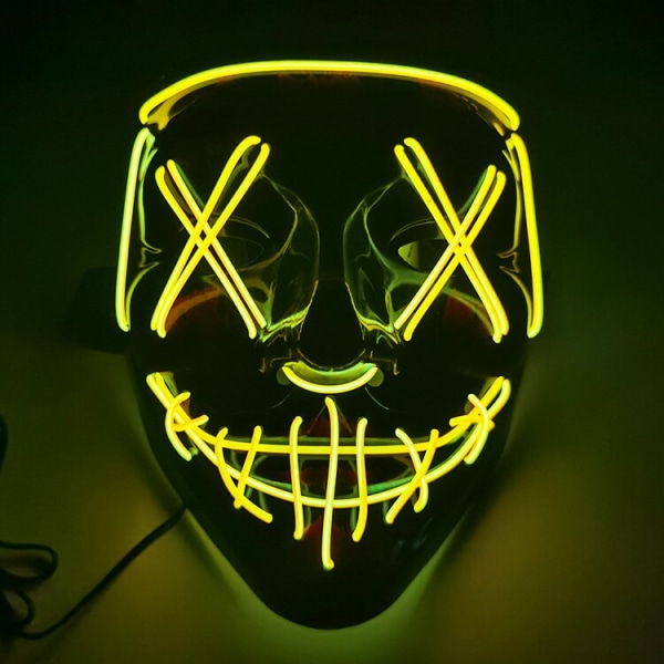 Huggyed Wuggyed Mask Cosplay Halloween Neon Mask Led Mask Masque Masquerade Party Masker Light Glow In The Dark Masker för presenter A-White Light