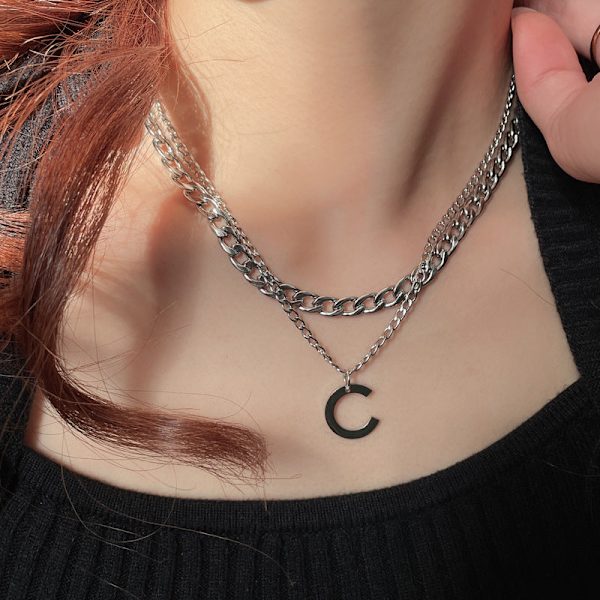 Titaani Teräs Musta Rakkaus Riipus Kaulakoru Korut Riipussetti Koristeelliset Korut 4# titanium steel round necklace
